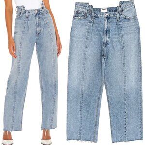 Agolde Ultra High-Rise Pieced Angled Relaxed Straight Jeans in Matrix Size 32